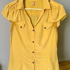 Mustard Yellow Silk Blouse